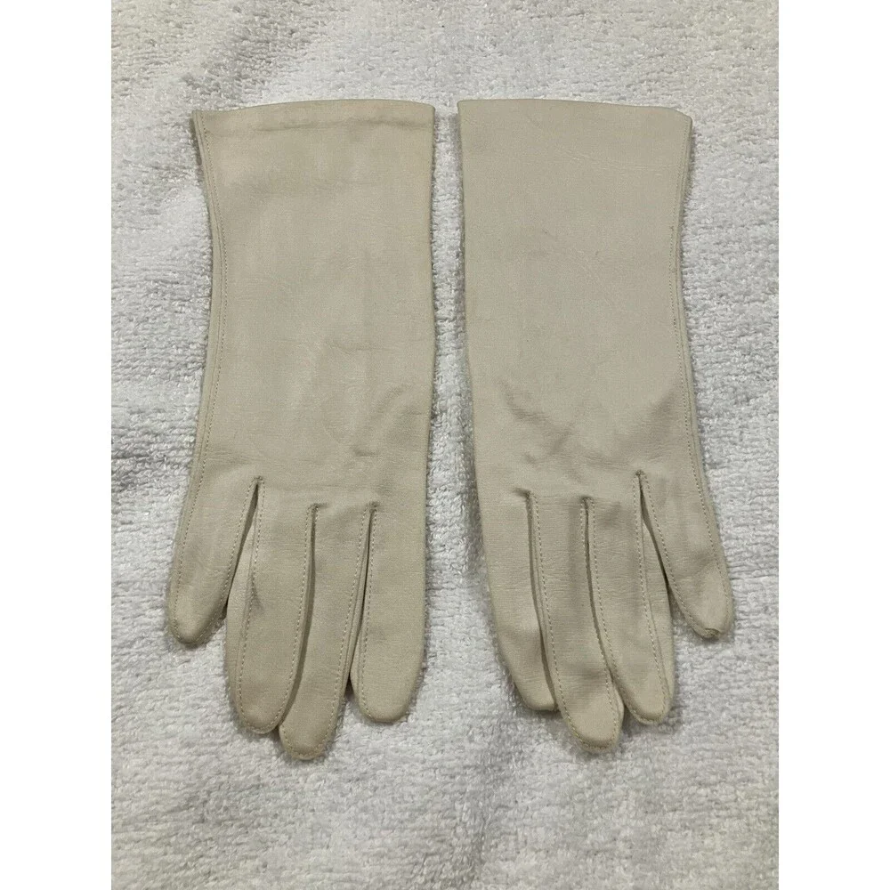 Vintage Hansen Ladies Church Gloves White 10” Wedding Prom Special Occasion